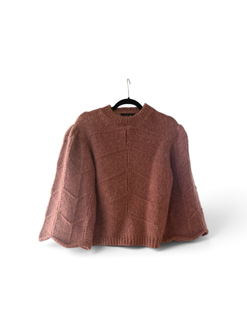 fab'rik Mauve Balloon-Sleeve Crewneck Sweater